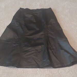 Roaman's black leather skirt size 14W